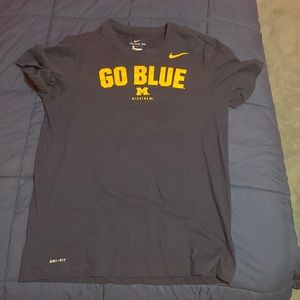 Nike mens Michigan sports college team blue and yellow large shirt